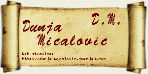 Dunja Mićalović vizit kartica